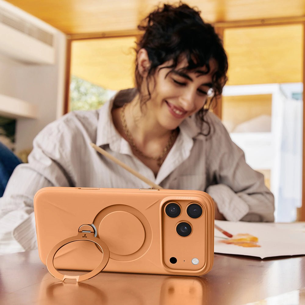 Torras iPhone 17 Pro - Θήκη Σιλικόνης με Περιστρεφόμενο Stand / MagSafe - QPRO Silicone Series - Baby Blue