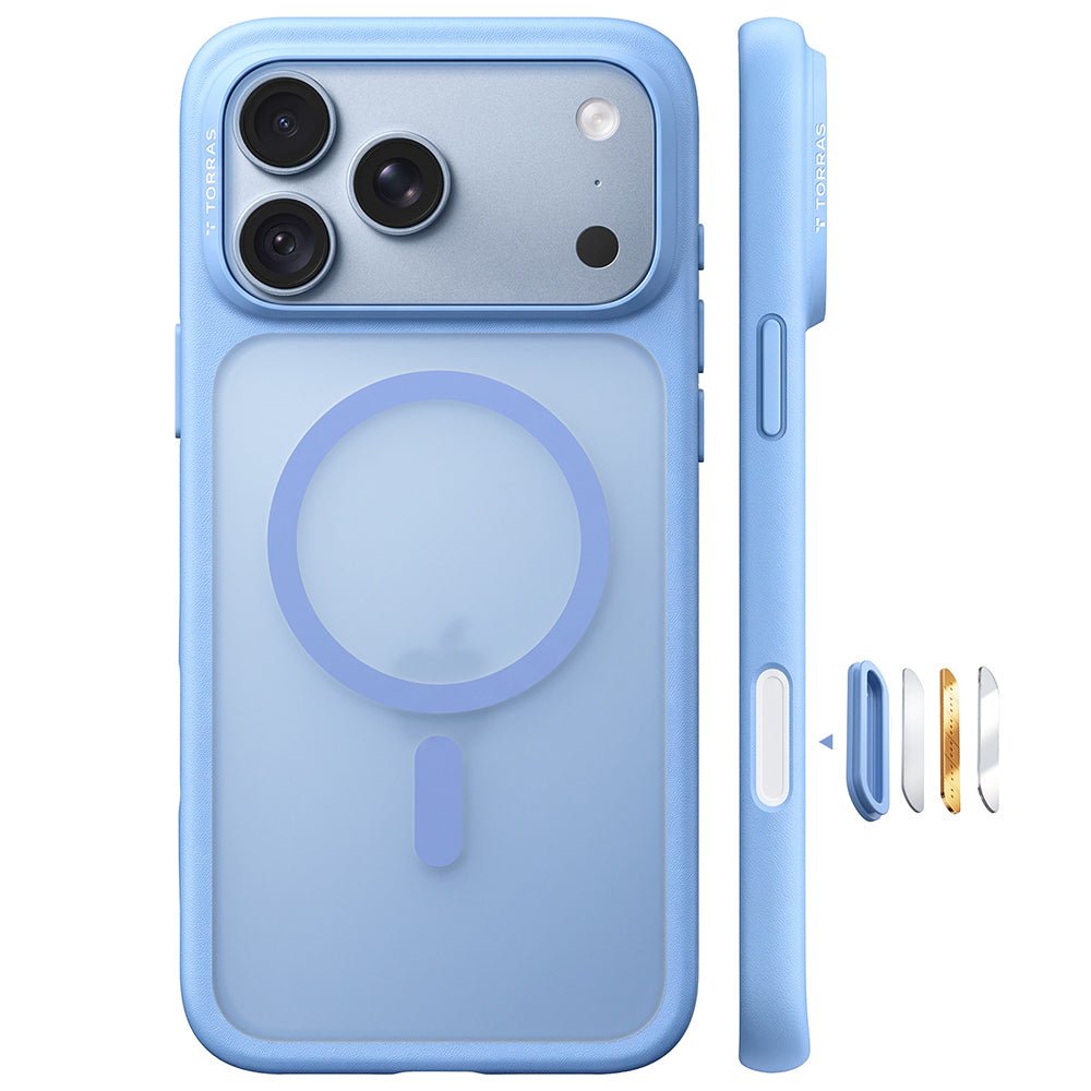 Torras iPhone 18 Pro / iPhone 17 Pro - Σκληρή Θήκη με Πλαίσιο Σιλικόνης και MagSafe - Guardian Magnetic Series - Blue