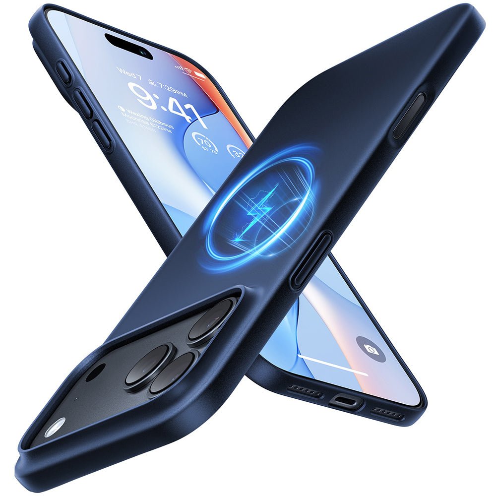 Torras iPhone 18 Pro / iPhone 17 Pro - Σκληρή Θήκη με Πλαίσιο Σιλικόνης και MagSafe - OriginFit-Mag Series - Deep Blue