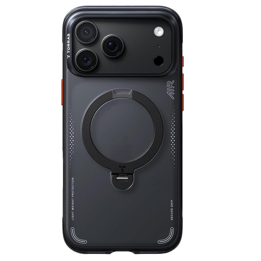 Torras iPhone 18 Pro / iPhone 17 Pro - Σκληρή θήκη με Πλαίσιο Σιλικόνης και MagSafe / Stand - Ostand Q3 Air Series - Shadow Black