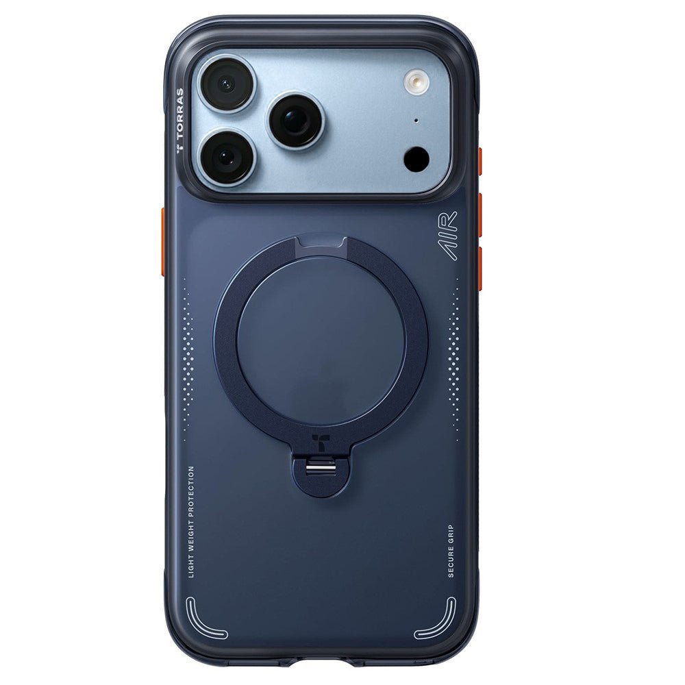 Torras iPhone 18 Pro Max / iPhone 17 Pro Max - Σκληρή θήκη με Πλαίσιο Σιλικόνης και MagSafe / Stand - Ostand Q3 Air Series - Deep Blue