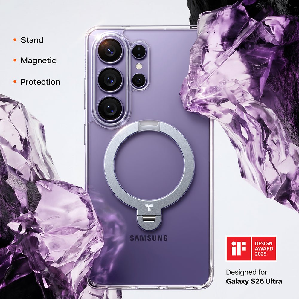 Torras Samsung Galaxy S26 Ultra - Σκληρή θήκη με Περιστρεφόμενο Stand / MagSafe - Ostand Spin Series - Clear