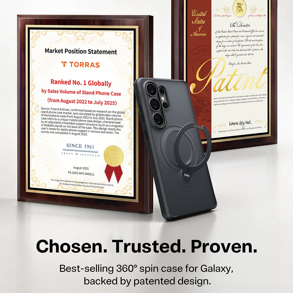 Torras Samsung Galaxy S26 Ultra - Σκληρή θήκη με Περιστρεφόμενο Stand / MagSafe - Ostand Spin Series - Clear