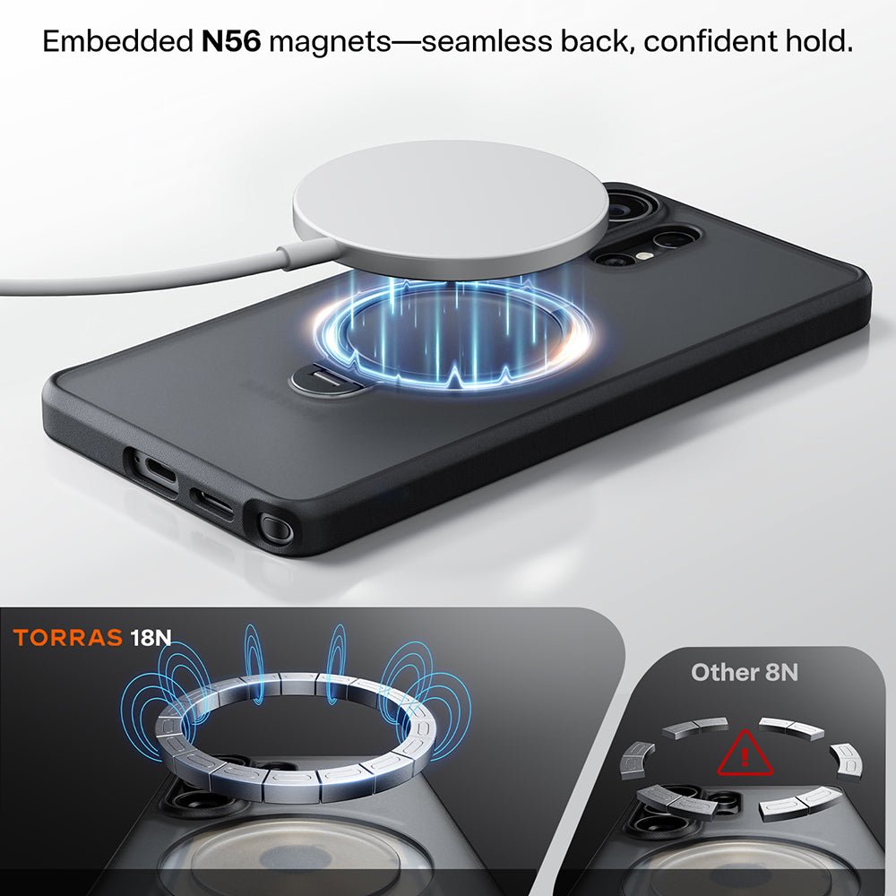 Torras Samsung Galaxy S26 Ultra - Σκληρή θήκη με Περιστρεφόμενο Stand / MagSafe - Ostand Spin Series - Clear