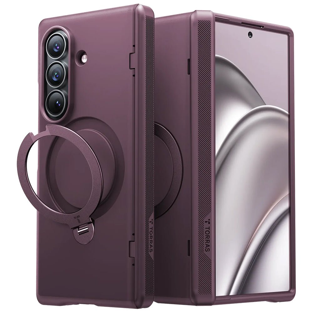 Torras Samsung Galaxy Z Fold8 Ultra - Σκληρή θήκη με Πλαίσιο Σιλικόνης και MagSafe / Stand - Ostand Q3 Spin Series - Purple