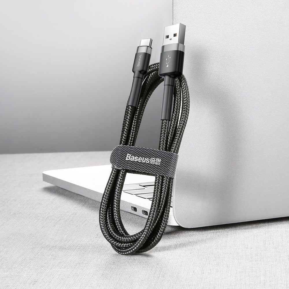 Baseus Cafule Cable Type - C QC 3.0 3A - Καλώδιο Γρήγορης Φόρτισης Type - C 0,5M - Black / Grey - CATKLF - AG1