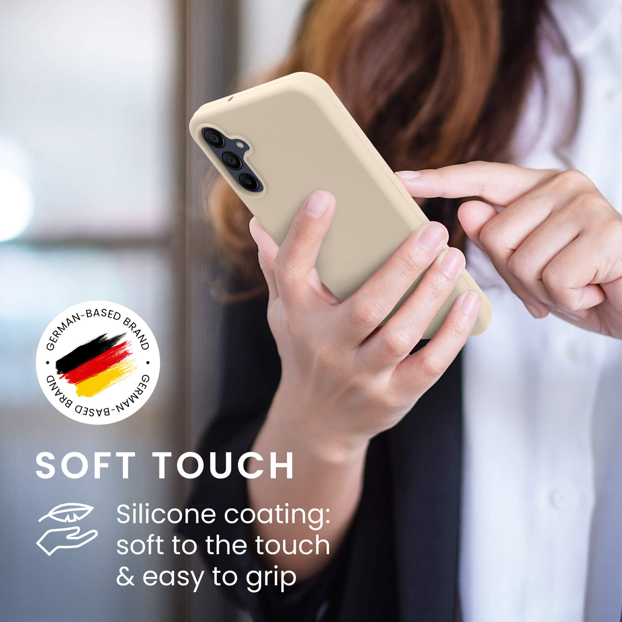 KW Samsung Galaxy A15 4G / A15 5G Θήκη Σιλικόνης Rubberized TPU - Matte Cream