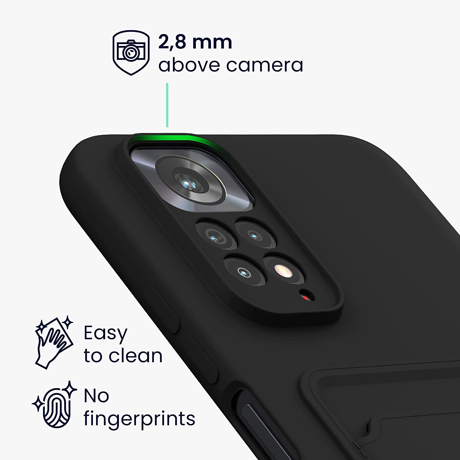 KW Xiaomi Redmi Note 11 / Redmi Note 11S Θήκη Σιλικόνης TPU - Black Matte - 57384.47