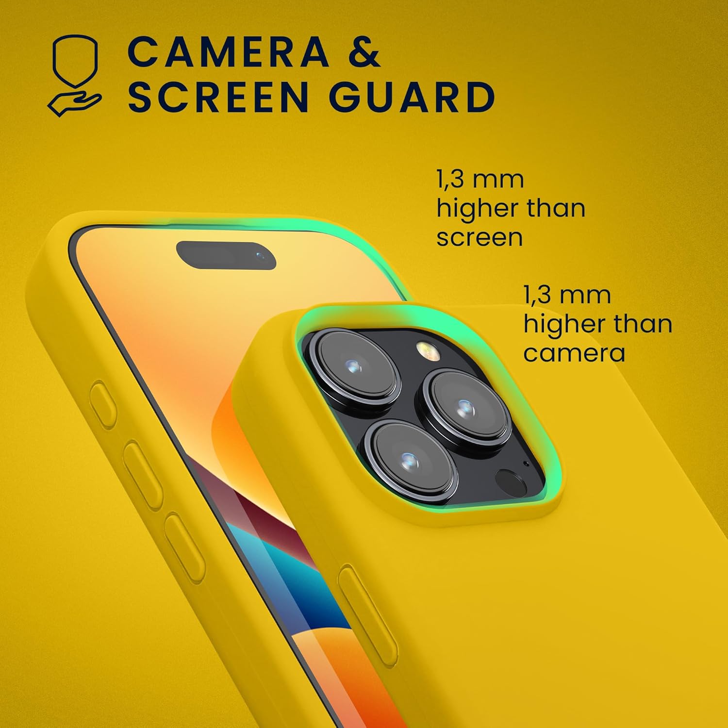 KW iPhone 16 Pro Max Θήκη Σιλικόνης Rubberized TPU - Radiant Yellow
