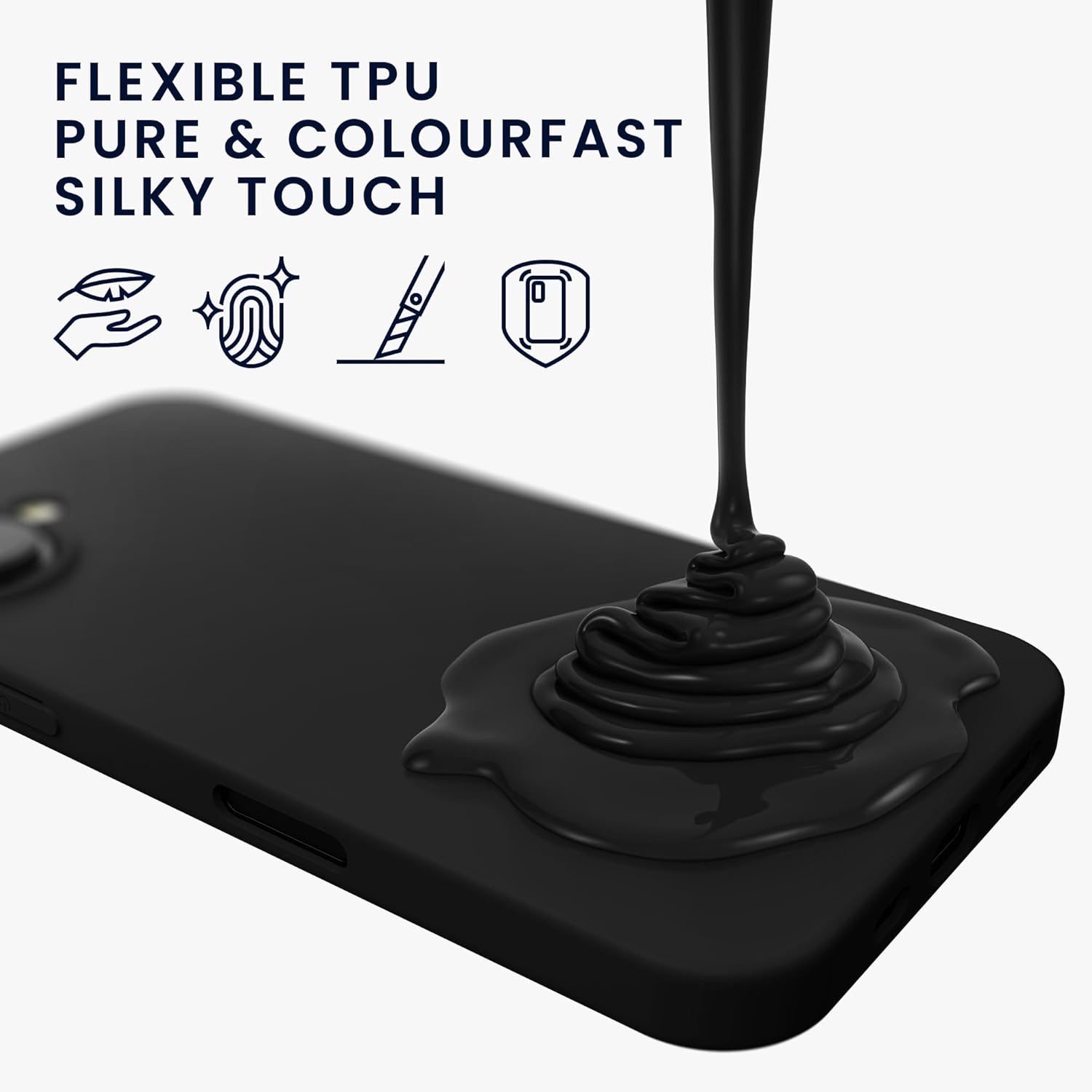 KW iPhone 16 Λεπτή Θήκη Σιλικόνης TPU - Matte Black