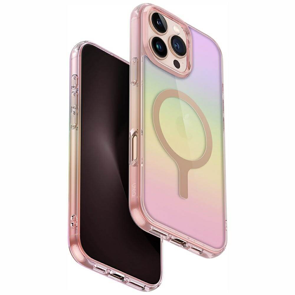Uniq iPhone 16 Pro Max - Iridescia - Σκληρή Θήκη με Πλαίσιο Σιλικόνης και MagSafe - Pink Prism