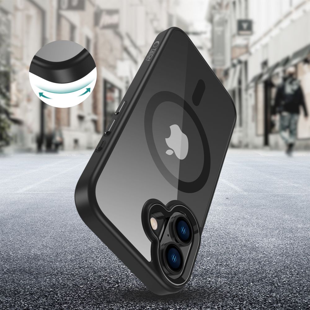 Tech - Protect iPhone 16 MagMat Σκληρή Θήκη με Πλαίσιο Σιλικόνης και MagSafe - Black / Clear