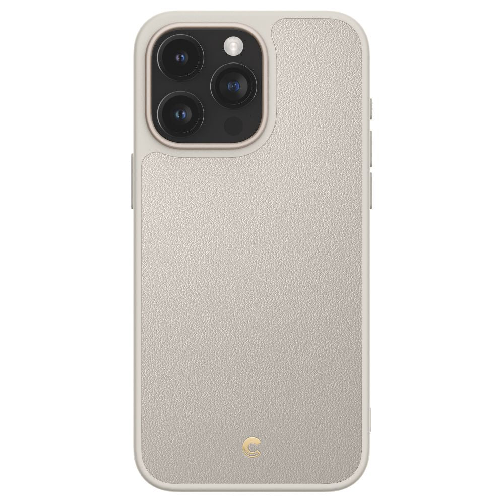 Spigen Cyrill iPhone 15 Pro Max Kajuk Mag Θήκη με Επένδυση Συνθετικού Δέρματος και MagSafe - Cream