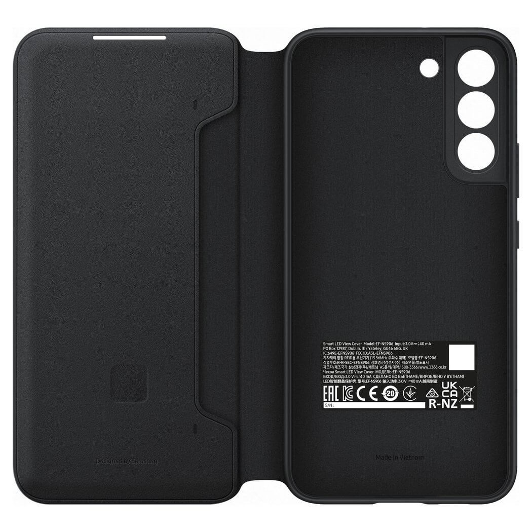 Samsung LED View Cover Samsung Galaxy S22 Plus Θήκη Βιβλίο - Black - EF - NS906PBEGEE