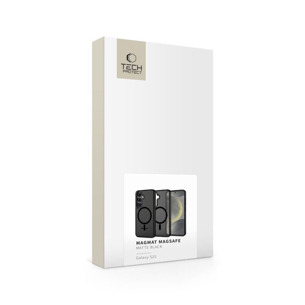 Tech - Protect Samsung Galaxy S25 MagMat Σκληρή Θήκη με Πλαίσιο Σιλικόνης και MagSafe - Matte Black