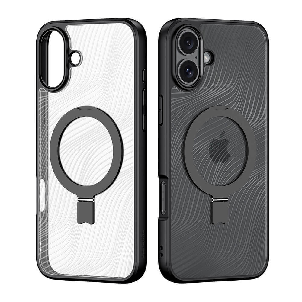 Dux Ducis iPhone 16 Aimo Series MagSafe Magnetic Stand Σκληρή Θήκη με Πλαίσιο Σιλικόνης και MagSafe - Black