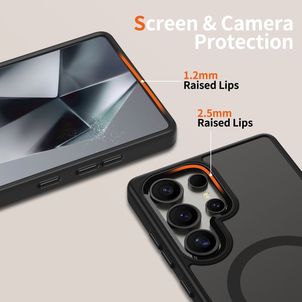 Tech - Protect Samsung Galaxy S25 Ultra MagMat Σκληρή Θήκη με Πλαίσιο Σιλικόνης και MagSafe - Black / Διάφανη