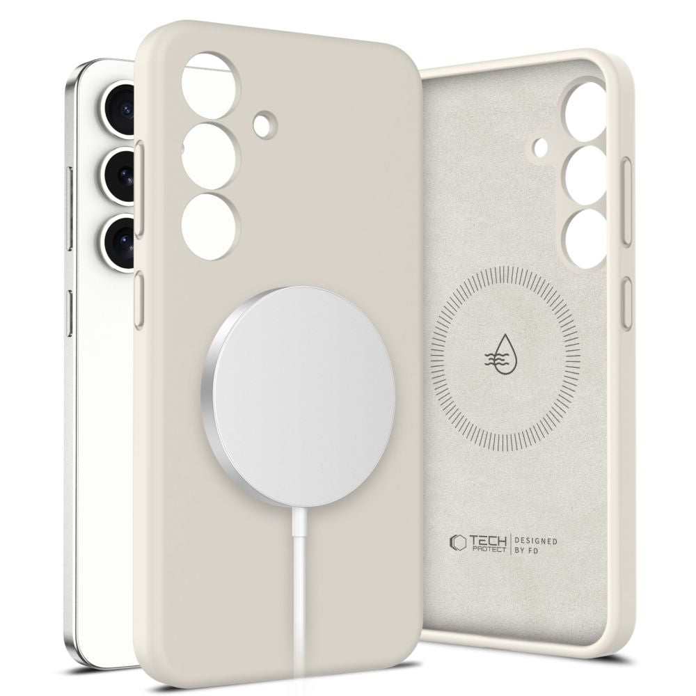 Tech - Protect Samsung Galaxy S25 Liquid Silicone - MagSafe Θήκη Σιλικόνης TPU - Cosmic Latte