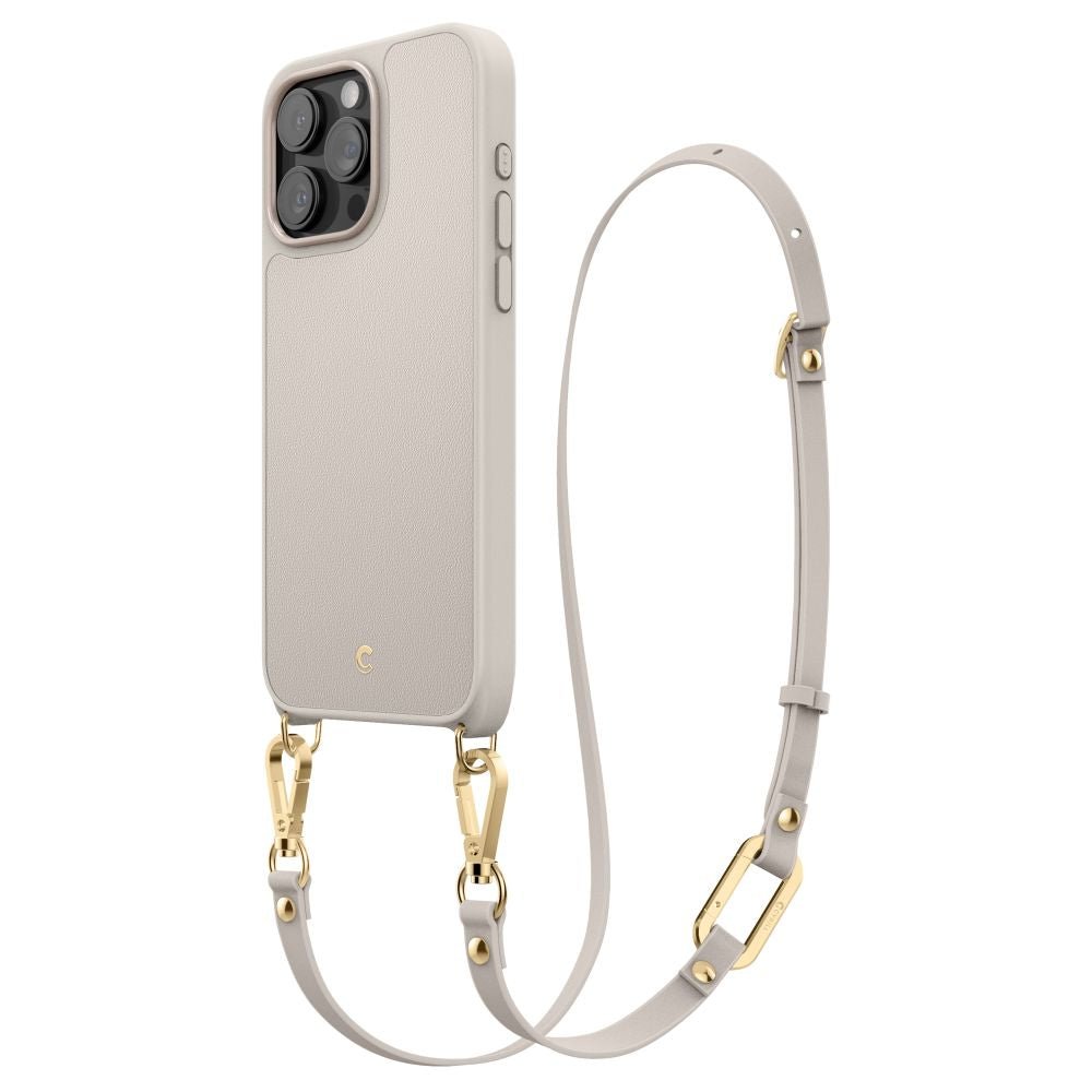 Spigen Cyrill iPhone 15 Pro Max Classic Charm Mag Σκληρή Θήκη MagSafe με Πλαίσιο Σιλικόνης και Λουράκι - Cream