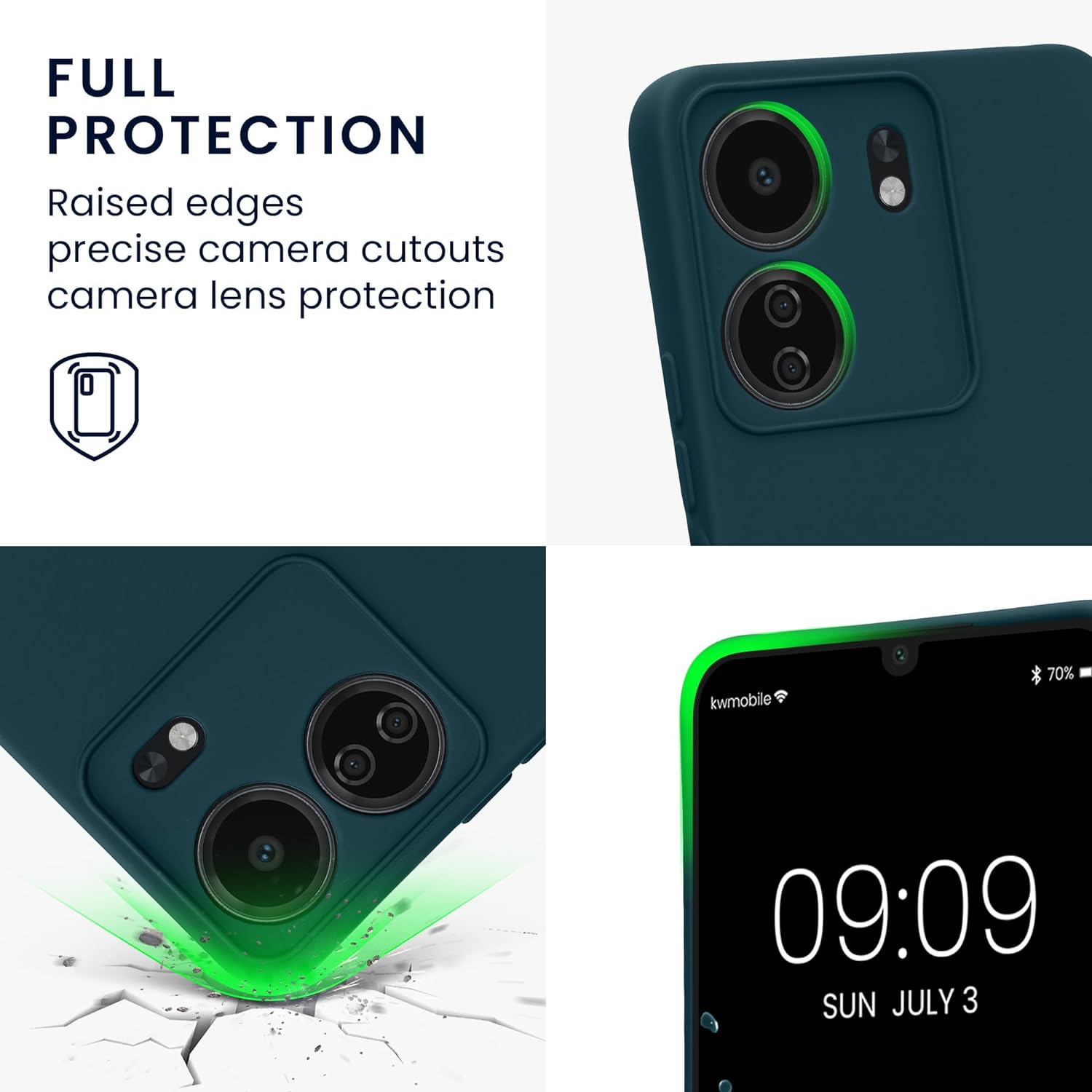 KW Xiaomi Redmi 13C / Poco C65 Θήκη Σιλικόνης Rubberized TPU - Matte Petrol