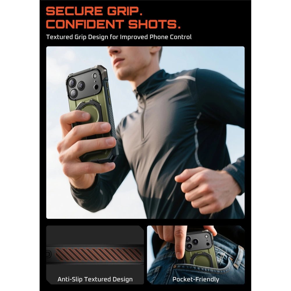 Supcase iPhone 17 Pro Max - UB Grip Mag - Σκληρή Θήκη με MagSafe και Stand - Green