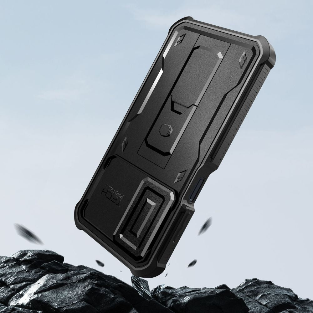 Tech - Protect Samsung Galaxy A16 4G / A16 5G Kevlar Cam+ Θήκη 360 Full Body με Προστασία για την Οθόνη και την Κάμερα και Stand - Black