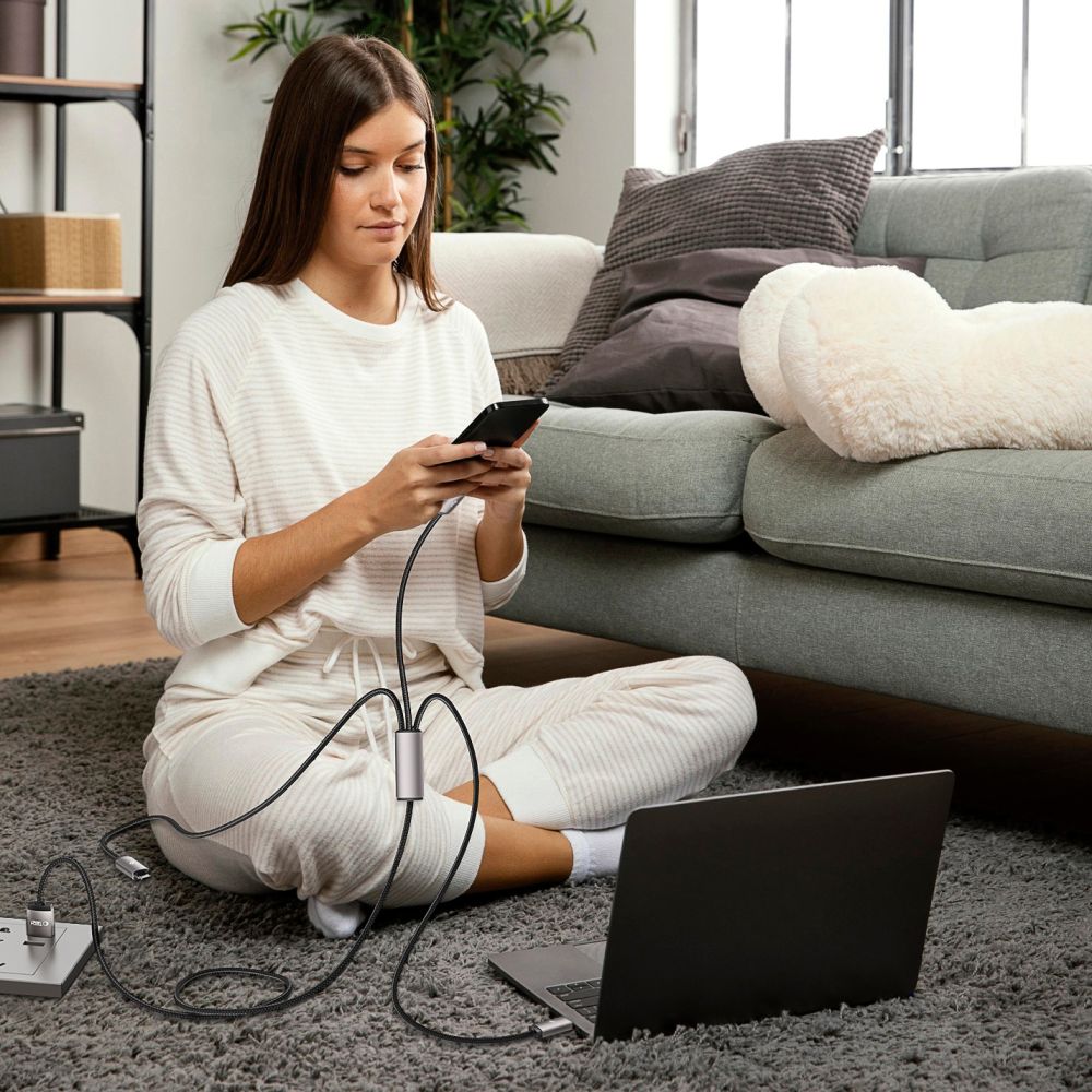 Tech - Protect UltraBoost 3in1 Καλώδιο Δεδομένων και Φόρτισης USB to Lightning / Type - C / Micro USB 3.5A - 1m - Grey