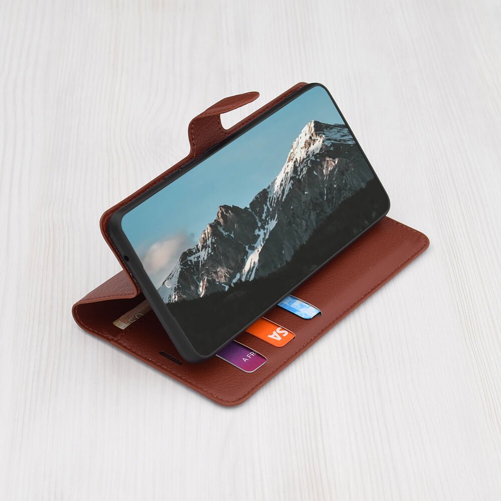 Techsuit iPhone 16 - Leather Folio - Θήκη Πορτοφόλι από Δερματίνη με Stand - Brown