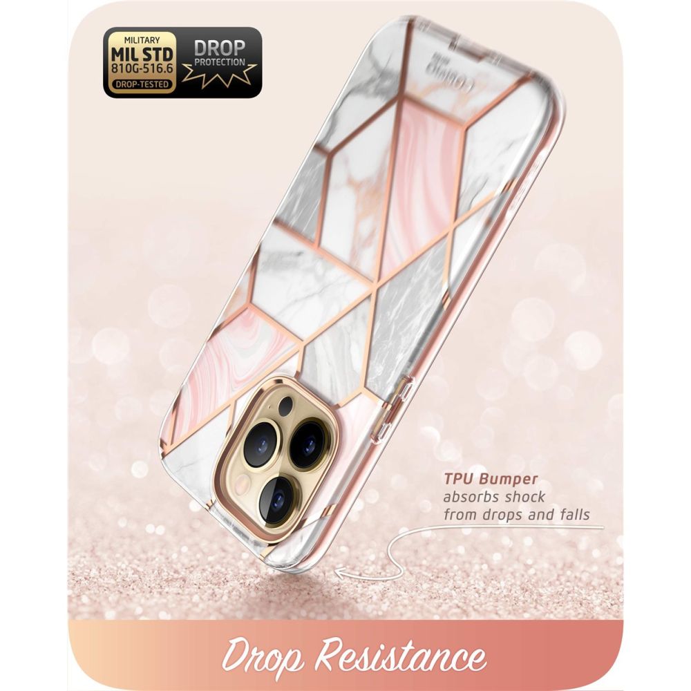i - Blason iPhone 14 Pro Cosmo Σκληρή Θήκη με Πλαίσιο Σιλικόνης και Προστασία Οθόνης - Marble