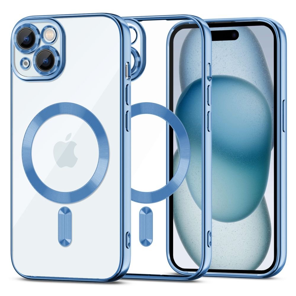 Tech - Protect iPhone 15 Magshine Θήκη Σιλικόνης TPU με Magsafe - Διάφανη / Sky Blue