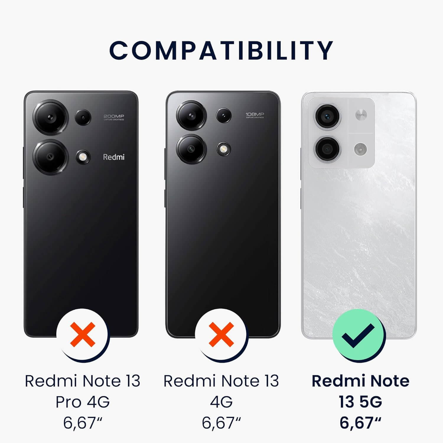 KW Xiaomi Redmi Note 13 5G Θήκη Σιλικόνης TPU με Λουράκι - Petrol