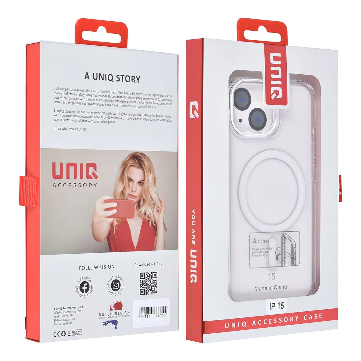 Tuniq iPhone 15 - MagSafe Σκληρή Θήκη με Πλαίσιο Σιλικόνης - Διάφανη / Λευκή