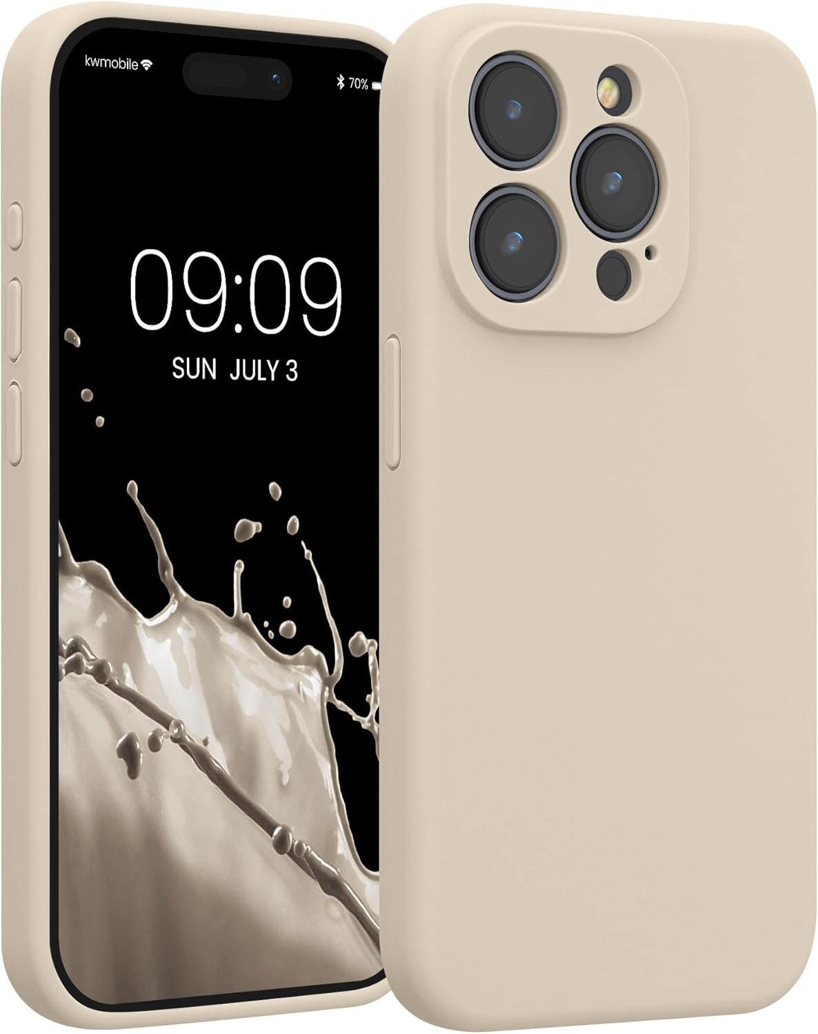 KW iPhone 15 Pro Θήκη Σιλικόνης Rubberized TPU - Cream