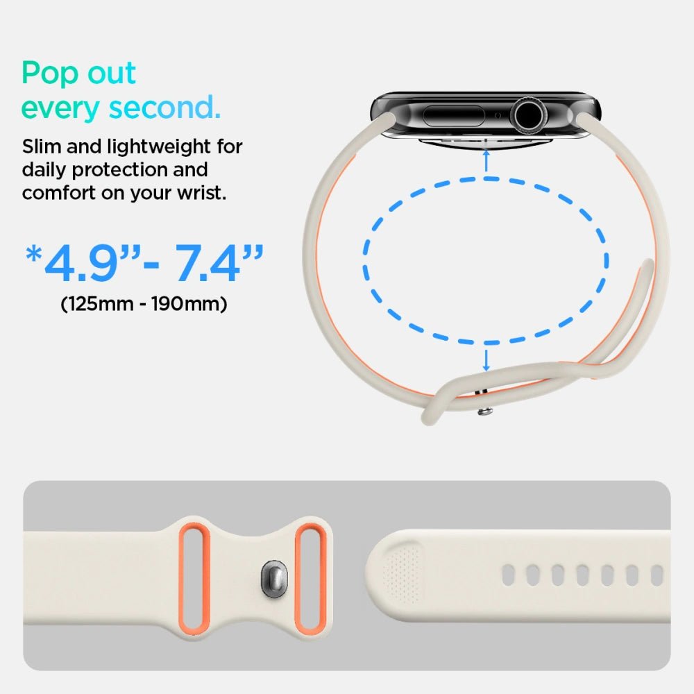 Spigen Λουράκι Apple Watch 8/9/10/11 - SE (1/2/3) - 40/41/42mm Nano Pop Σιλικόνης - Orange / Beige