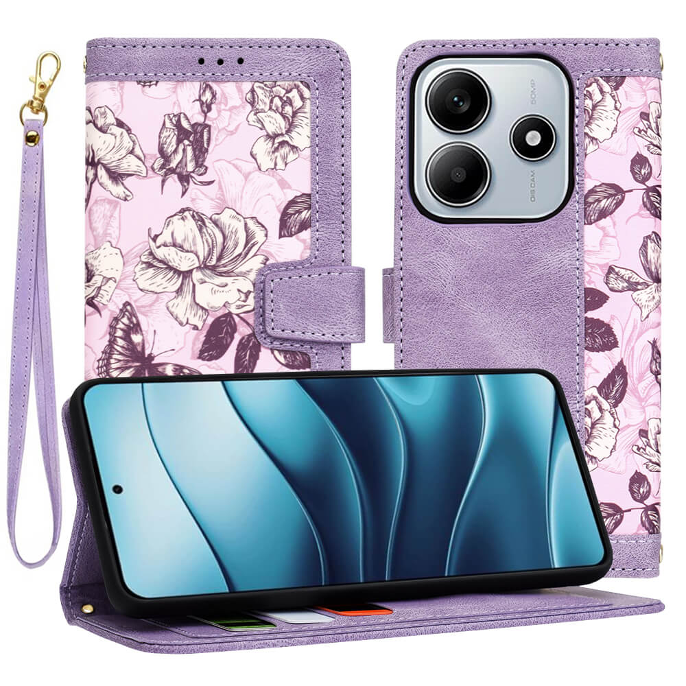 Techsuit Xiaomi Redmi Note 14 5G - FlipCraft - Θήκη Πορτοφόλι από Δερματίνη - Mysterious Purple