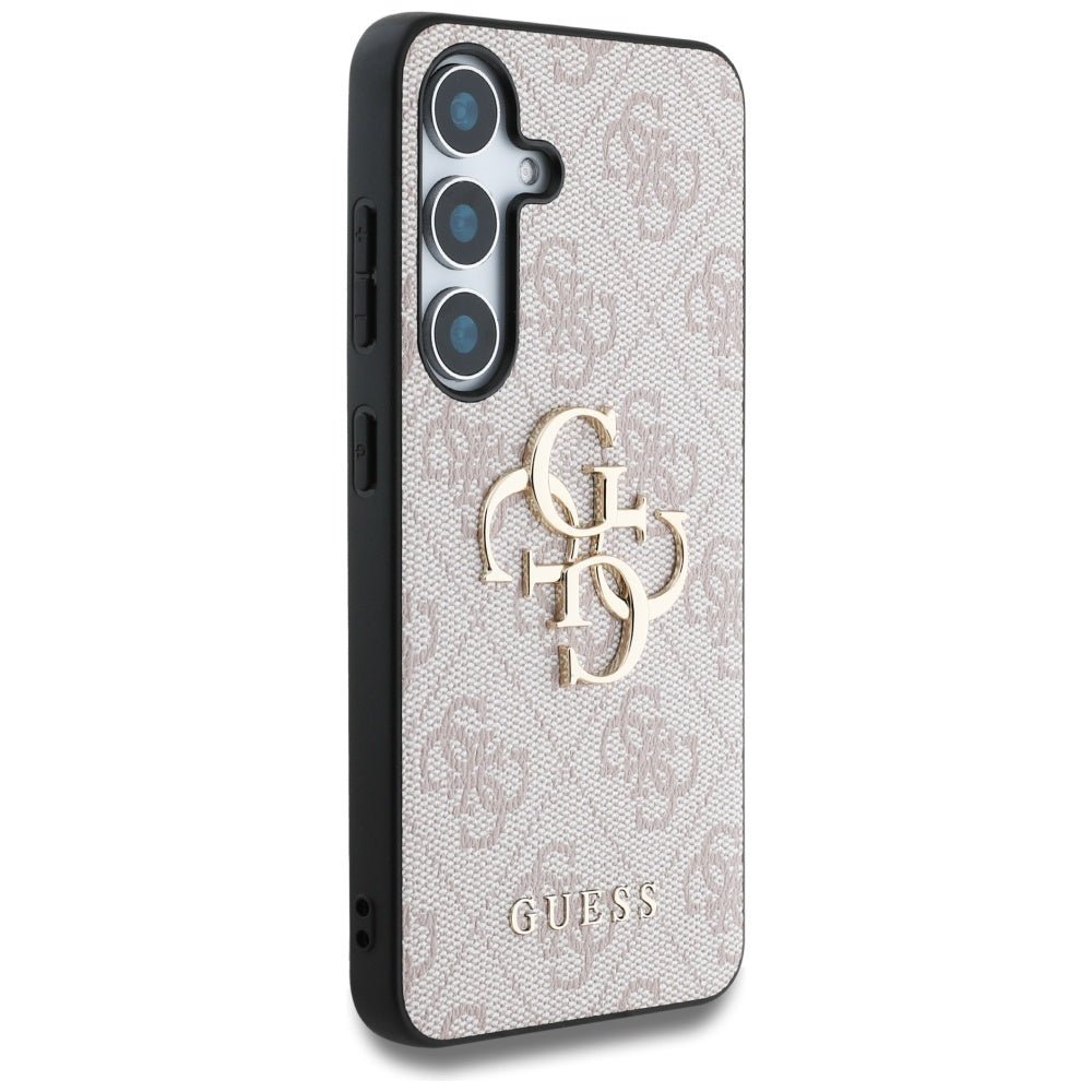 Guess Samsung Galaxy S25 Plus - 4G Big Metal Logo - Θήκη με Επένδυση Συνθετικού Δέρματος - Pink - GUHCS25M4GMGPI