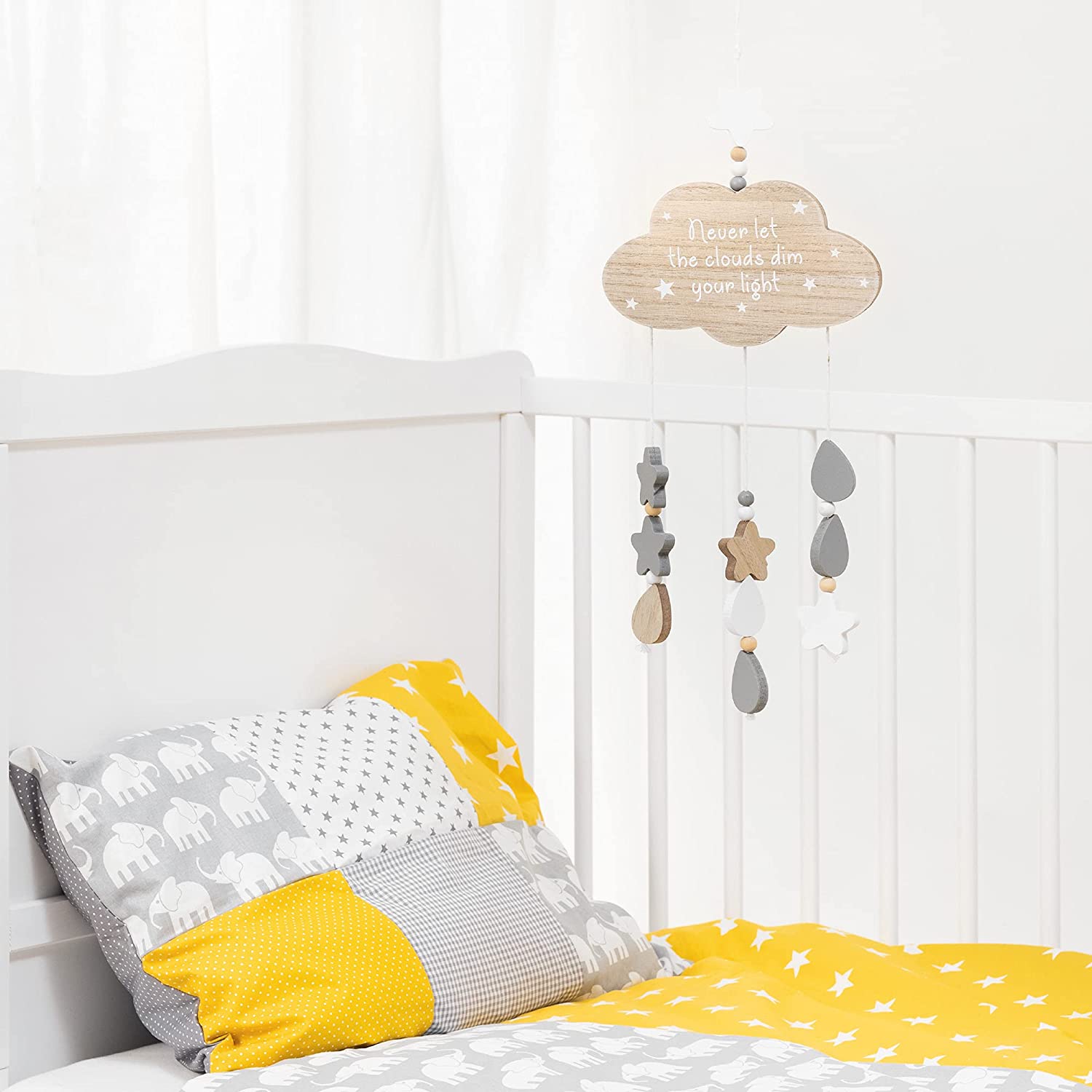 Navaris Κρεμαστό Διακοσμητικό για το Παιδικό Δωμάτιο - Clouds and Stars - Beige - 54194.01