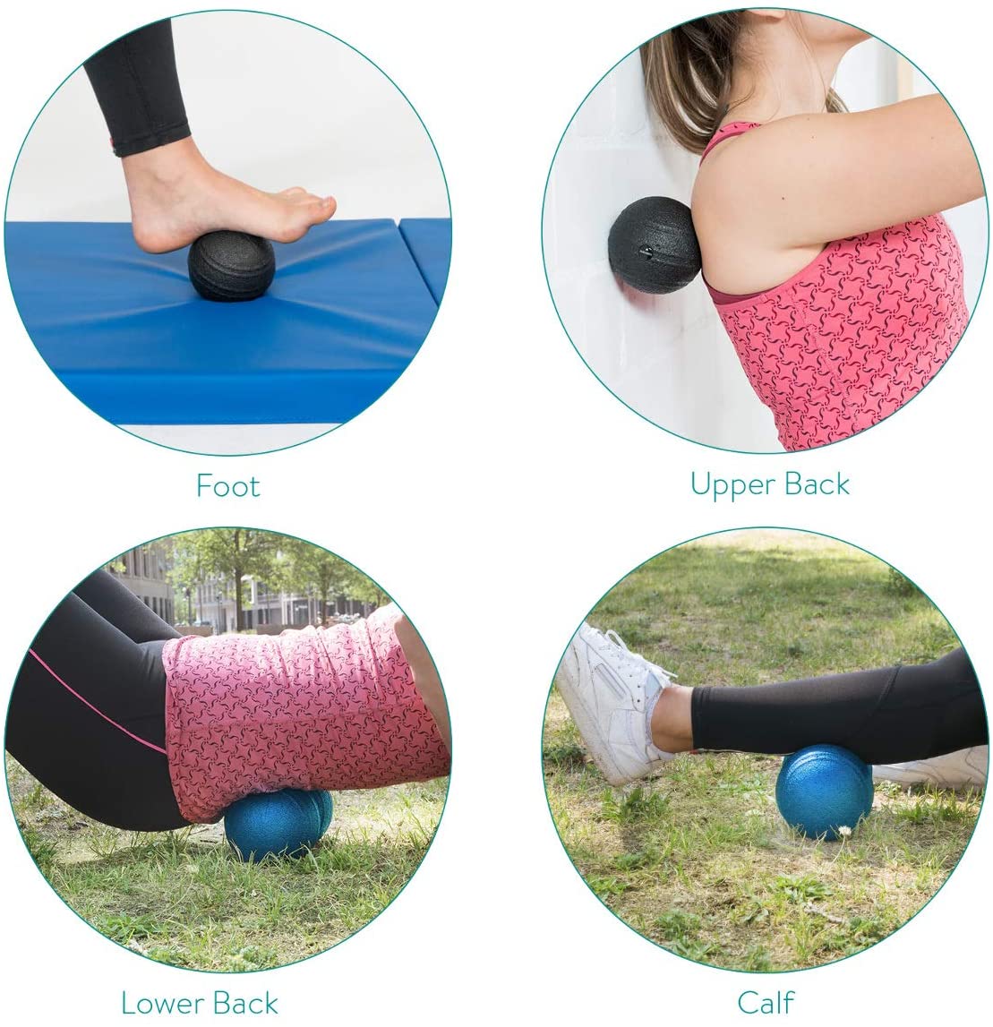 Navaris 2x Peanut Duo Massage Ball - Σετ με 2 Μπάλες Μασάζ - Blue / Black - 48106.04