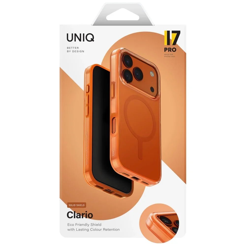 Uniq iPhone 17 Pro - Clario MagClick Charging - Σκληρή Θήκη με Πλαίσιο Σιλικόνης και MagSafe - Orange
