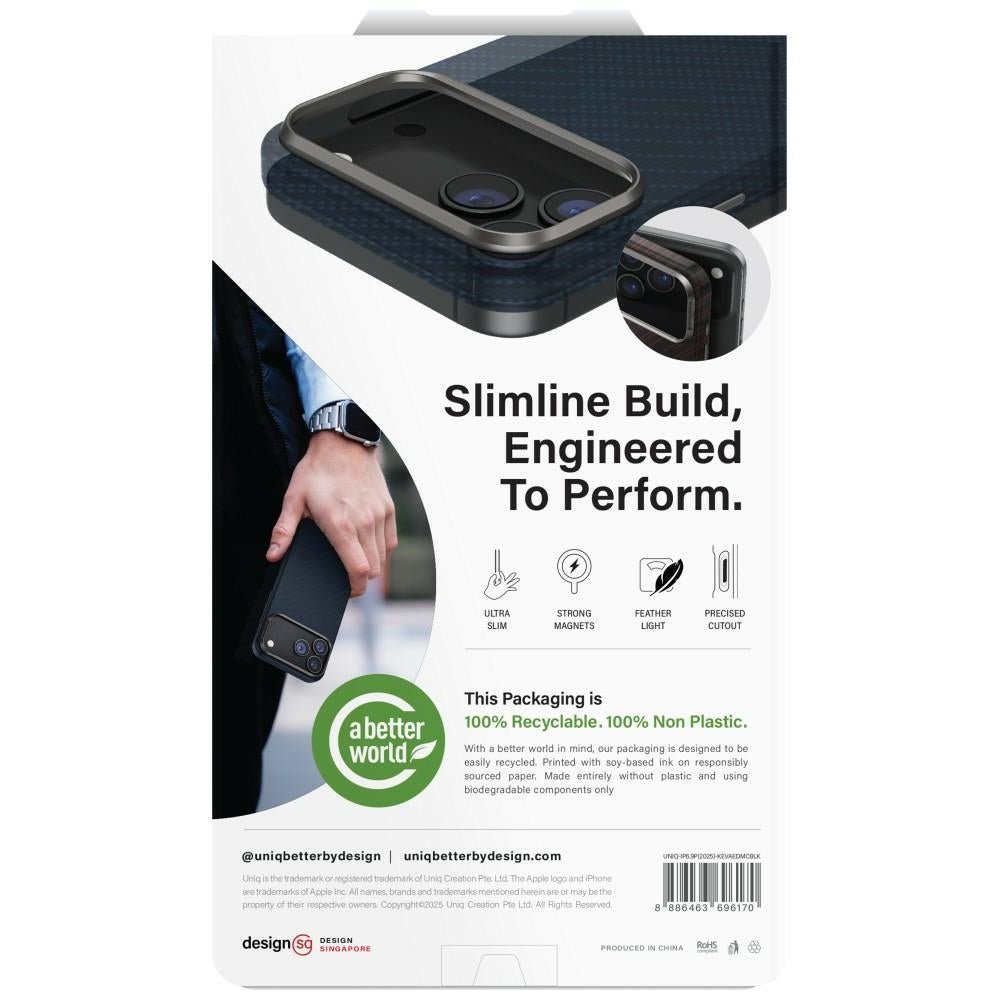 Uniq iPhone 17 Pro Max - Σκληρή Θήκη με Πλαίσιο Σιλικόνης και MagSafe - Keva EDGE Magclick - Black