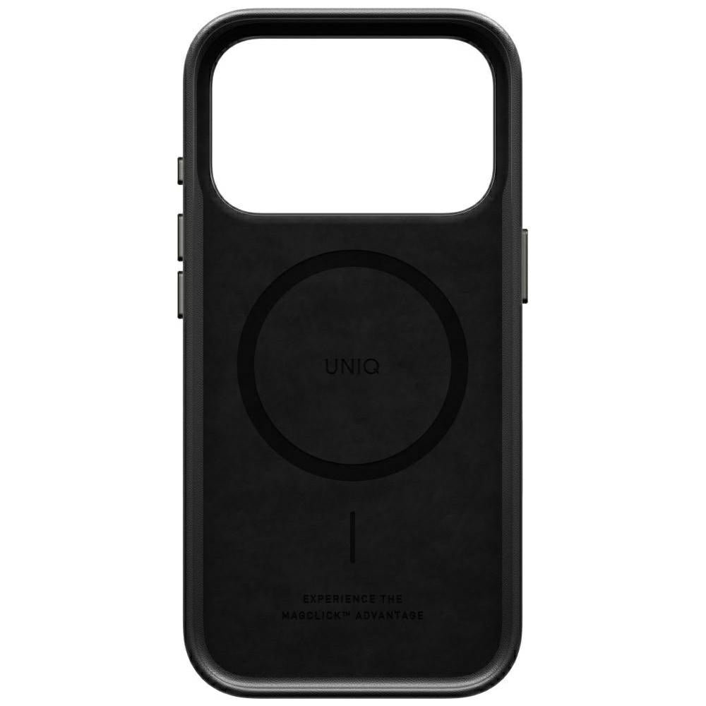 Uniq iPhone 18 Pro / iPhone 17 Pro - Σκληρή Θήκη με Επένδυση Συνθετικού Δέρματος MagSafe - Lyden MagClick - Black