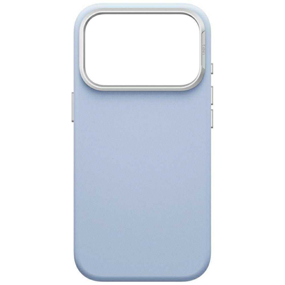 Uniq iPhone 18 Pro / iPhone 17 Pro - Σκληρή Θήκη με Επένδυση Συνθετικού Δέρματος MagSafe - Lyden MagClick - Frost Blue