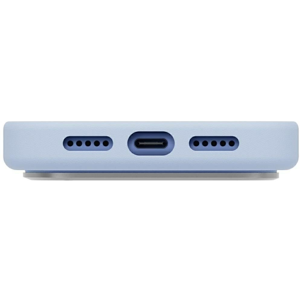 Uniq iPhone 18 Pro / iPhone 17 Pro - Σκληρή Θήκη με Επένδυση Συνθετικού Δέρματος MagSafe - Lyden MagClick - Frost Blue