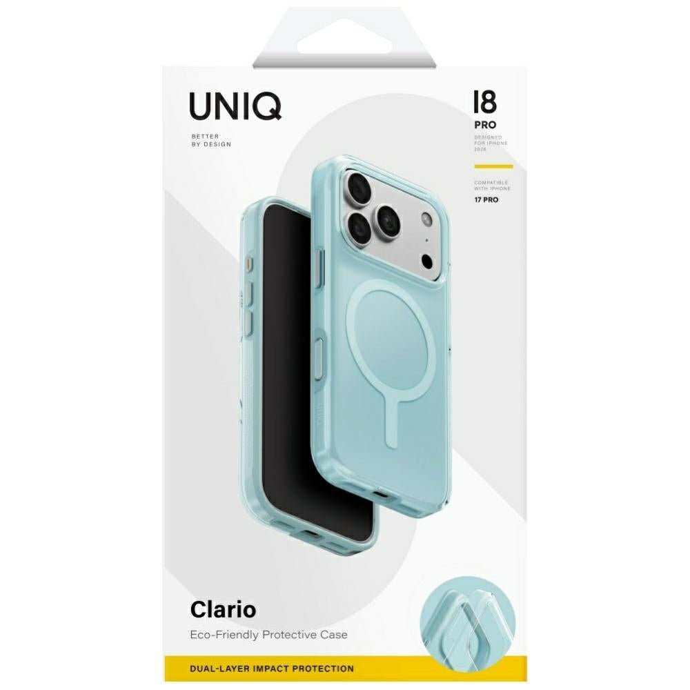 Uniq iPhone 18 Pro / iPhone 17 Pro - Σκληρή Θήκη με Πλαίσιο Σιλικόνης και MagSafe - Clario MagClick - Blue