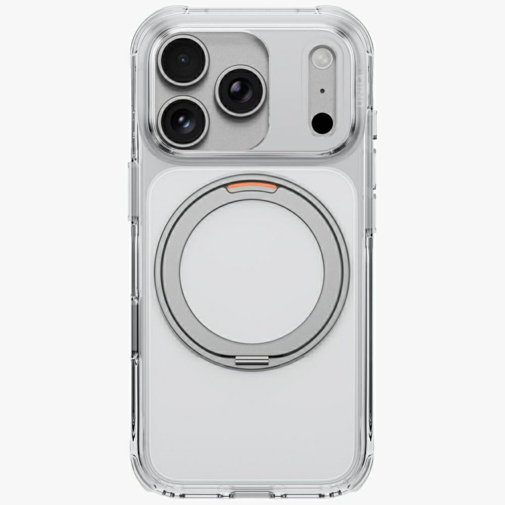 Uniq iPhone 18 Pro / iPhone 17 Pro - Σκληρή Θήκη με Πλαίσιο Σιλικόνης και Σταντ MagSafe - Swivix 360 Rotating Kickstand - Clear