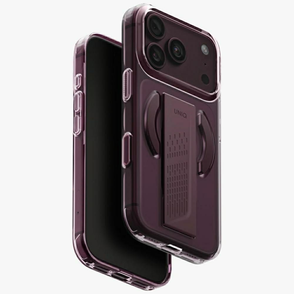 Uniq iPhone 18 Pro / iPhone 17 Pro - Σκληρή Θήκη με Πλαίσιο Σιλικόνης MagSafe και Ενσωματωμένη Λαβή FlexGrip - Heldro Air - Burgundy