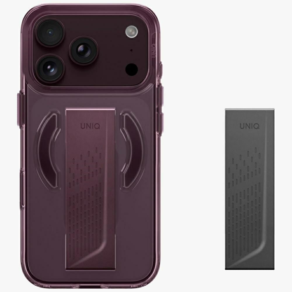 Uniq iPhone 18 Pro / iPhone 17 Pro - Σκληρή Θήκη με Πλαίσιο Σιλικόνης MagSafe και Ενσωματωμένη Λαβή FlexGrip - Heldro Air - Burgundy