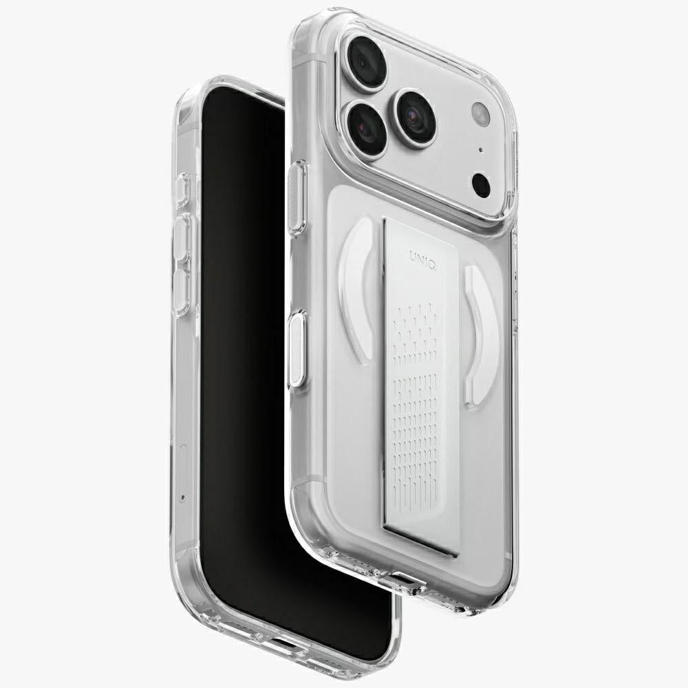Uniq iPhone 18 Pro / iPhone 17 Pro - Σκληρή Θήκη με Πλαίσιο Σιλικόνης MagSafe και Ενσωματωμένη Λαβή FlexGrip - Heldro Air - Clear