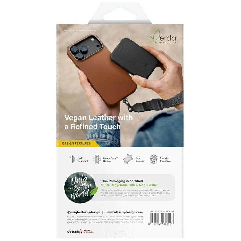 Uniq iPhone 18 Pro Max / iPhone 17 Pro Max - Σκληρή Θήκη με Επένδυση Συνθετικού Δέρματος MagSafe - Lyden MagClick - Black