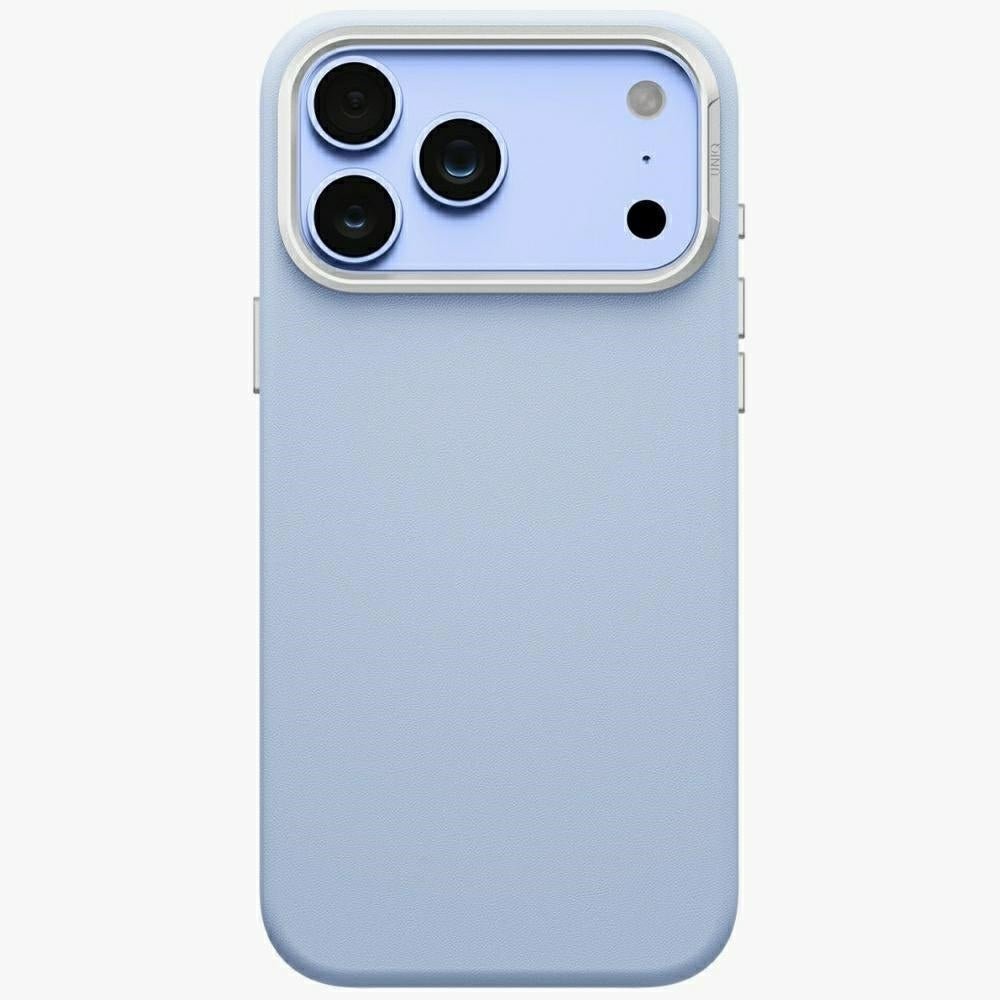 Uniq iPhone 18 Pro Max / iPhone 17 Pro Max - Σκληρή Θήκη με Επένδυση Συνθετικού Δέρματος MagSafe - Lyden MagClick - Frost Blue
